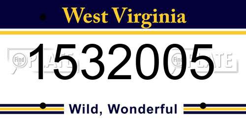 1532005 West Virginia License Plate