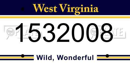 1532008 West Virginia License Plate