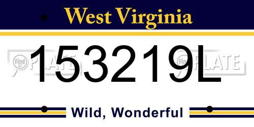 153219L West Virginia License Plate