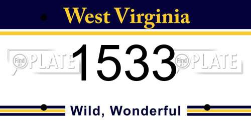 1533 West Virginia License Plate