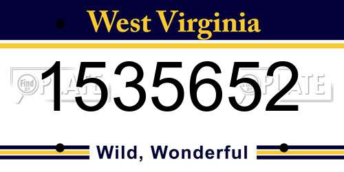1535652 West Virginia License Plate