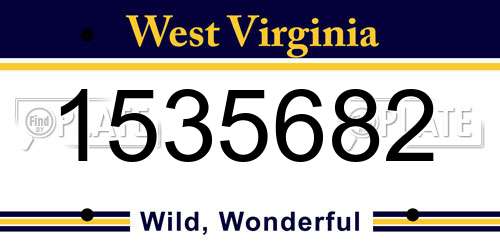 1535682 West Virginia License Plate