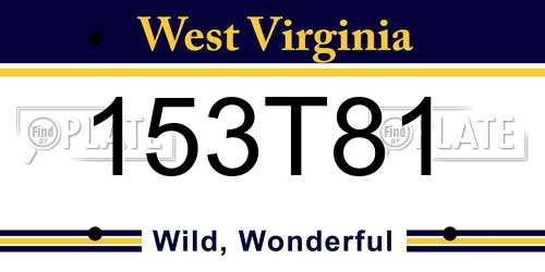 153T81 West Virginia License Plate