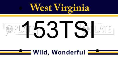 153TSI West Virginia License Plate