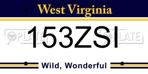 153ZSI West Virginia License Plate