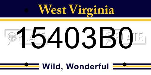15403B0 West Virginia License Plate