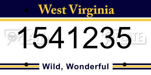 1541235 West Virginia License Plate