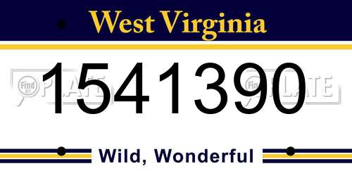 1541390 West Virginia License Plate