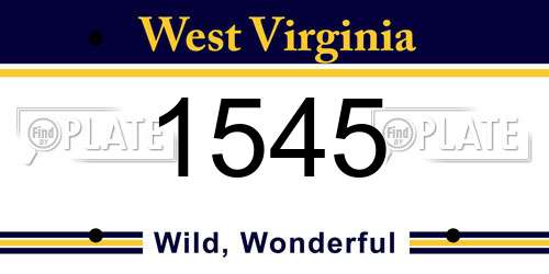 1545 West Virginia License Plate