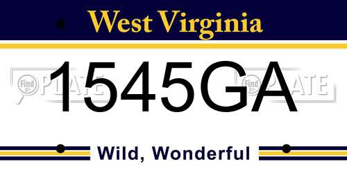 1545GA West Virginia License Plate