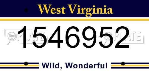 1546952 West Virginia License Plate