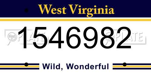 1546982 West Virginia License Plate