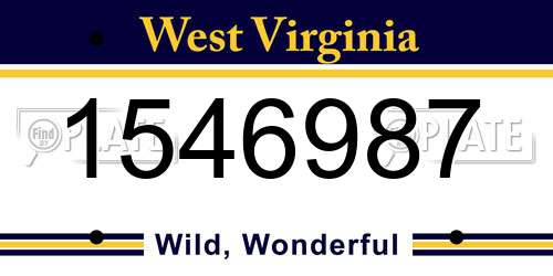 1546987 West Virginia License Plate