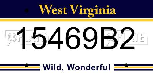 15469B2 West Virginia License Plate
