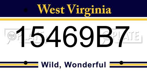 15469B7 West Virginia License Plate