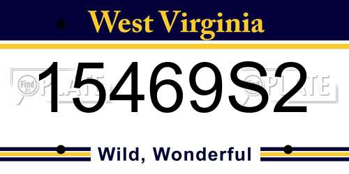15469S2 West Virginia License Plate