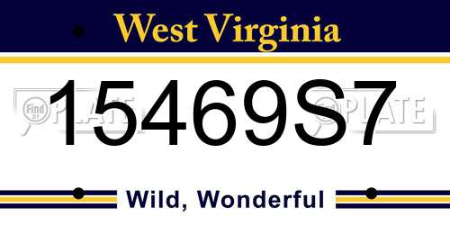15469S7 West Virginia License Plate