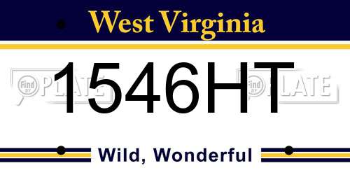 1546HT West Virginia License Plate