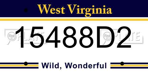 15488D2 West Virginia License Plate