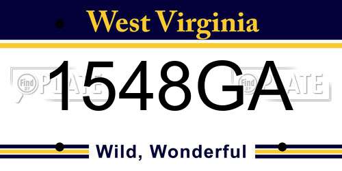 1548GA West Virginia License Plate