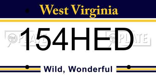 154HED West Virginia License Plate