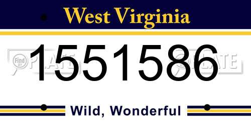 1551586 West Virginia License Plate