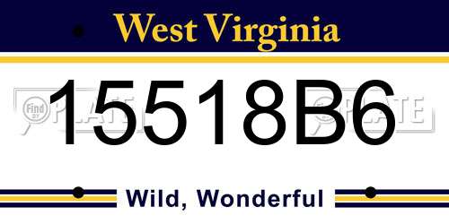 15518B6 West Virginia License Plate