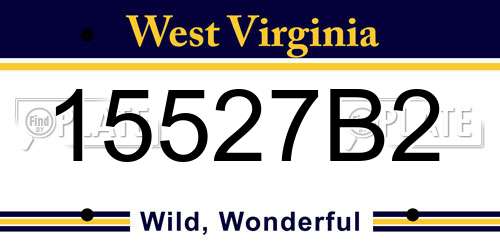 15527B2 West Virginia License Plate