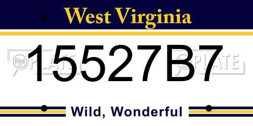 15527B7 West Virginia License Plate