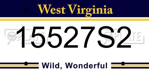 15527S2 West Virginia License Plate