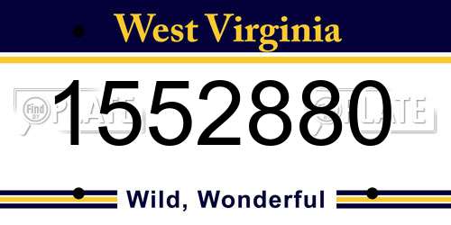 1552880 West Virginia License Plate