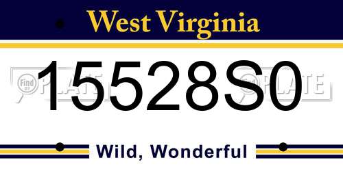 15528S0 West Virginia License Plate