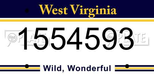 1554593 West Virginia License Plate