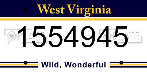 1554945 West Virginia License Plate