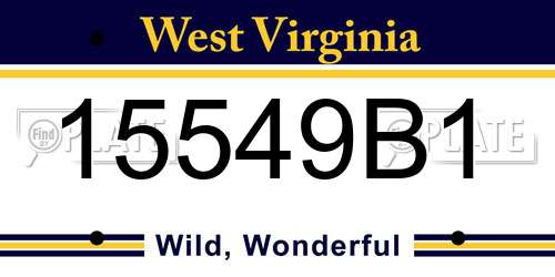 15549B1 West Virginia License Plate