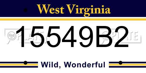 15549B2 West Virginia License Plate
