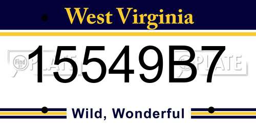 15549B7 West Virginia License Plate