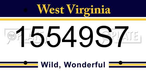 15549S7 West Virginia License Plate