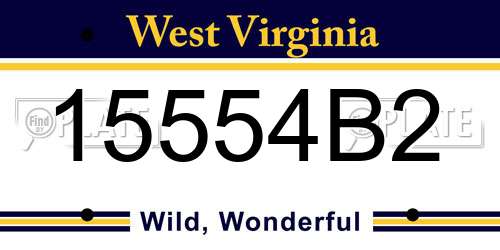15554B2 West Virginia License Plate