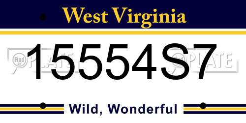 15554S7 West Virginia License Plate