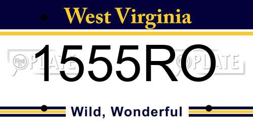 1555RO West Virginia License Plate