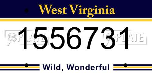 1556731 West Virginia License Plate