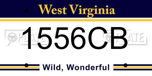 1556CB West Virginia License Plate