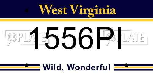1556PI West Virginia License Plate
