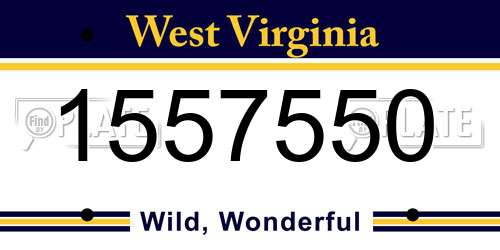 1557550 West Virginia License Plate