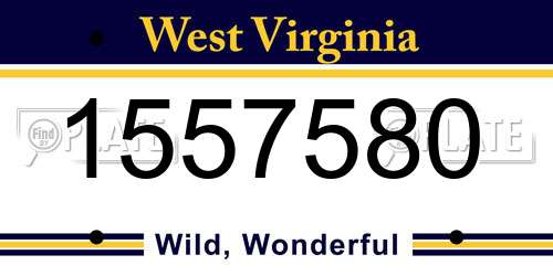 1557580 West Virginia License Plate