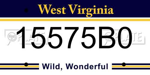 15575B0 West Virginia License Plate