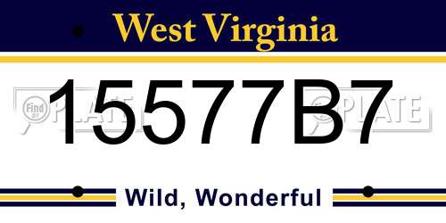 15577B7 West Virginia License Plate
