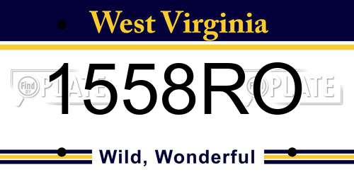 1558RO West Virginia License Plate