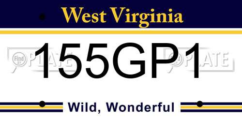 155GP1 West Virginia License Plate